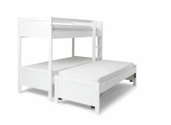Stapelbed met bedlade Duet 90x200cm - decor - beuk wit- Stapelbedden|Eenpersoonsbedden