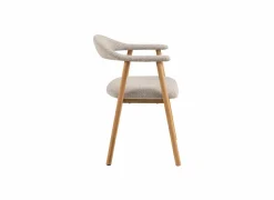 Stoel Addi 56x54x75,5cm - bouclé - beige- Eetkamerstoelen