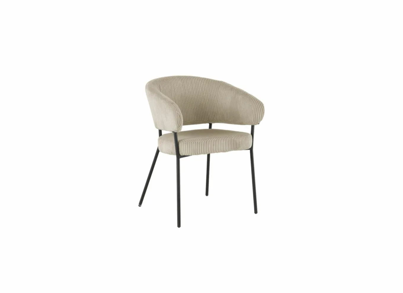 Eetkamerstoelen|Stoel Caly 60x62x81cm - ribfluweel - beige