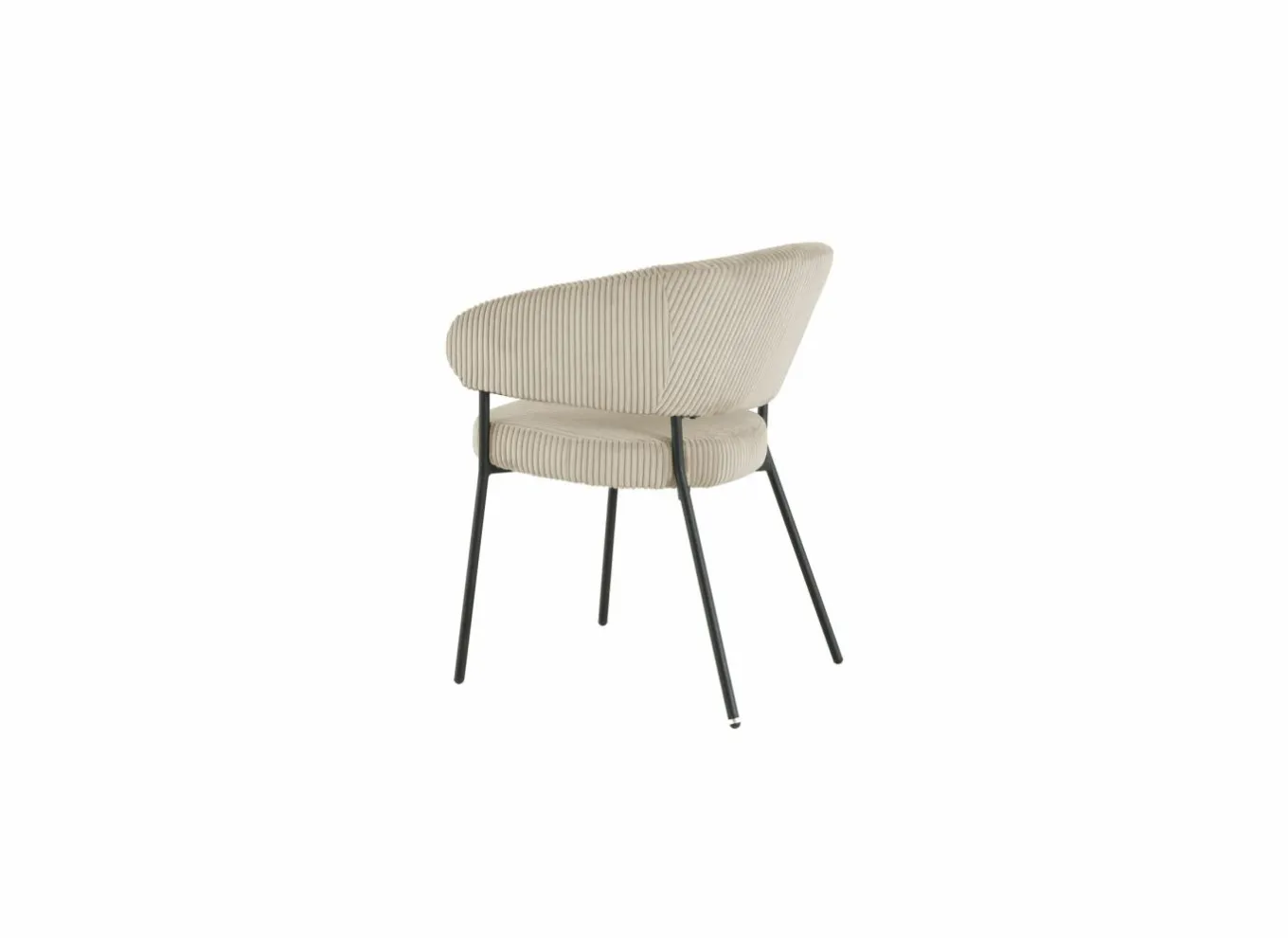 Eetkamerstoelen|Stoel Caly 60x62x81cm - ribfluweel - beige