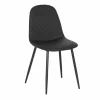 Keukenstoelen|Eetkamerstoelen|Stoel Chuck 45x42x86cm - lederlook - zwart