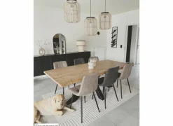 Stoel Churchill 46x54,5x85cm - metaal/stof - taupe- Eetkamerstoelen