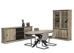 Eetkamerstoelen|Stoel Cloud 46,5x57x86cm - microvezel - grijs