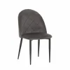 Stoel Commendatore 52x60.5x87cm - fluweel - grijs- Eetkamerstoelen