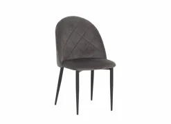 Stoel Commendatore 52x60.5x87cm - fluweel - grijs- Eetkamerstoelen