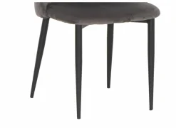 Stoel Commendatore 52x60.5x87cm - fluweel - grijs- Eetkamerstoelen