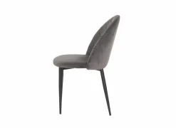 Stoel Commendatore 52x60.5x87cm - fluweel - grijs- Eetkamerstoelen