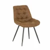 Eetkamerstoelen|Stoel Driss 51x53x80cm - stof - cognac