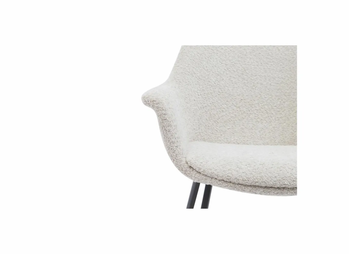 Eetkamerstoelen|Stoel Fairy 62x64x84cm - bouclé - cream