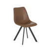 Keukenstoelen|Eetkamerstoelen|Stoel Frantz 47x57x83cm - lederlook - cognac