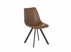 Keukenstoelen|Eetkamerstoelen|Stoel Frantz 47x57x83cm - lederlook - cognac