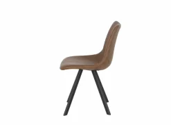Keukenstoelen|Eetkamerstoelen|Stoel Frantz 47x57x83cm - lederlook - cognac