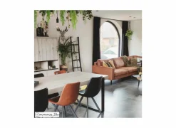 Keukenstoelen|Eetkamerstoelen|Stoel Frantz 47x57x83cm - lederlook - cognac