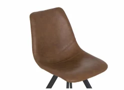 Keukenstoelen|Eetkamerstoelen|Stoel Frantz 47x57x83cm - lederlook - cognac