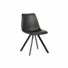 Stoel Frantz 47x57x83cm - lederlook - zwart- Keukenstoelen|Eetkamerstoelen