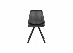 Stoel Frantz 47x57x83cm - lederlook - zwart- Keukenstoelen|Eetkamerstoelen