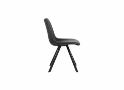 Stoel Frantz 47x57x83cm - lederlook - zwart- Keukenstoelen|Eetkamerstoelen