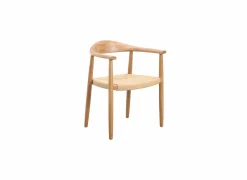 Stoel Harvey 56x52x76,5cm - massief eik rotan - naturel- Eetkamerstoelen