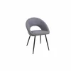 Eetkamerstoelen|Stoel Imago 57,5x54,8x82,5cm - stof - donkergrijs