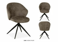 Stoel Jane Movie 57x66x87cm - stof - taupe- Eetkamerstoelen