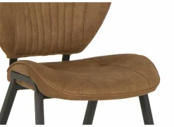 Eetkamerstoelen|Stoel Jim 49x62x87cm - stof - luxor cognac