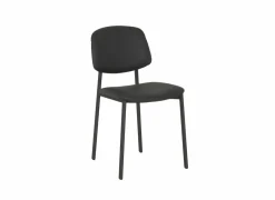 Perfecta Stoel Lugano 46,5x55x81,5cm - staal/lederlook antraciet- Keukenstoelen|Eetkamerstoelen