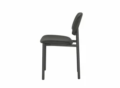 Perfecta Stoel Lugano 46,5x55x81,5cm - staal/lederlook antraciet- Keukenstoelen|Eetkamerstoelen