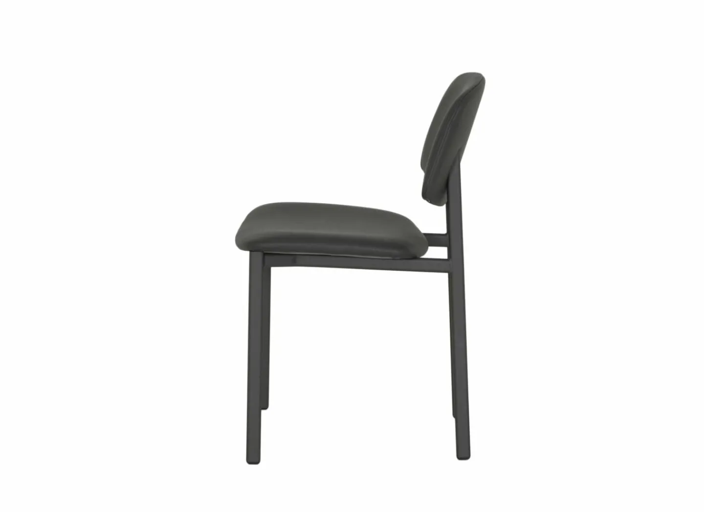 Perfecta Stoel Lugano 46,5x55x81,5cm - staal/lederlook antraciet- Keukenstoelen|Eetkamerstoelen