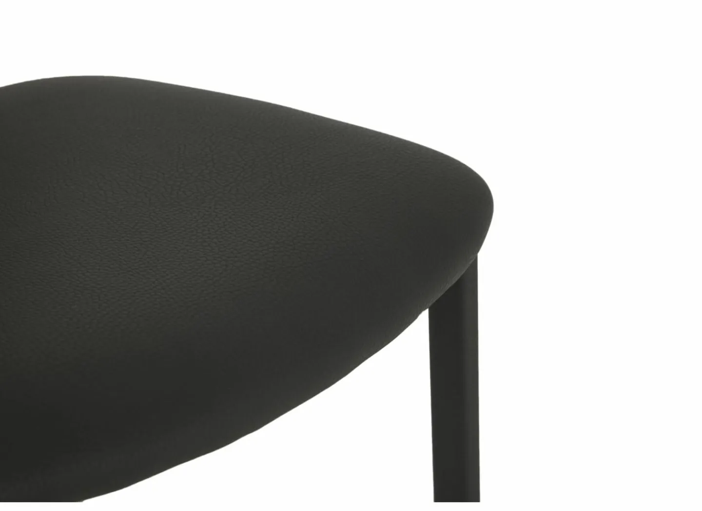 Perfecta Stoel Lugano 46,5x55x81,5cm - staal/lederlook antraciet- Keukenstoelen|Eetkamerstoelen