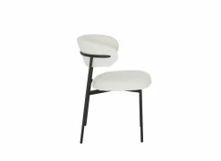 Eetkamerstoelen|Stoel Luke 54,5x58x79cm - bouclé - wit