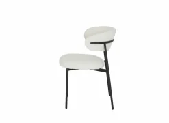 Eetkamerstoelen|Stoel Luke 54,5x58x79cm - bouclé - wit