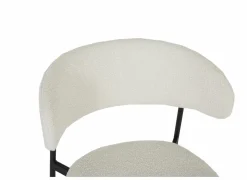 Eetkamerstoelen|Stoel Luke 54,5x58x79cm - bouclé - wit