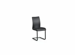 Eetkamerstoelen|Stoel Mamba 43x52x93cm - lederlook - zwart