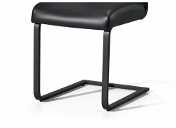 Eetkamerstoelen|Stoel Mamba 43x52x93cm - lederlook - zwart