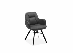 Stoel Nelson 58x63x85cm - microvezel - antraciet- Eetkamerstoelen
