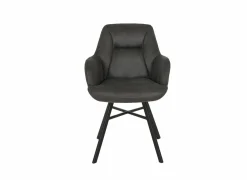 Stoel Nelson 58x63x85cm - microvezel - antraciet- Eetkamerstoelen