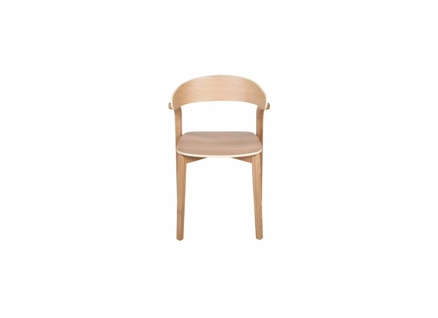 Stoel Ono 53,5x49,2x77cm - eik massief & fineer - witte eik- Eetkamerstoelen