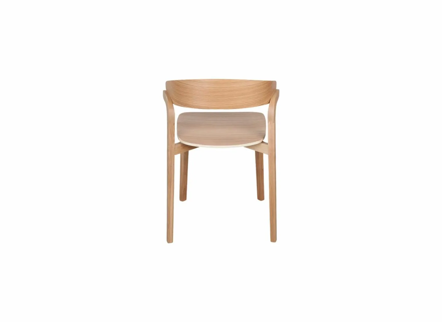 Stoel Ono 53,5x49,2x77cm - eik massief & fineer - witte eik- Eetkamerstoelen
