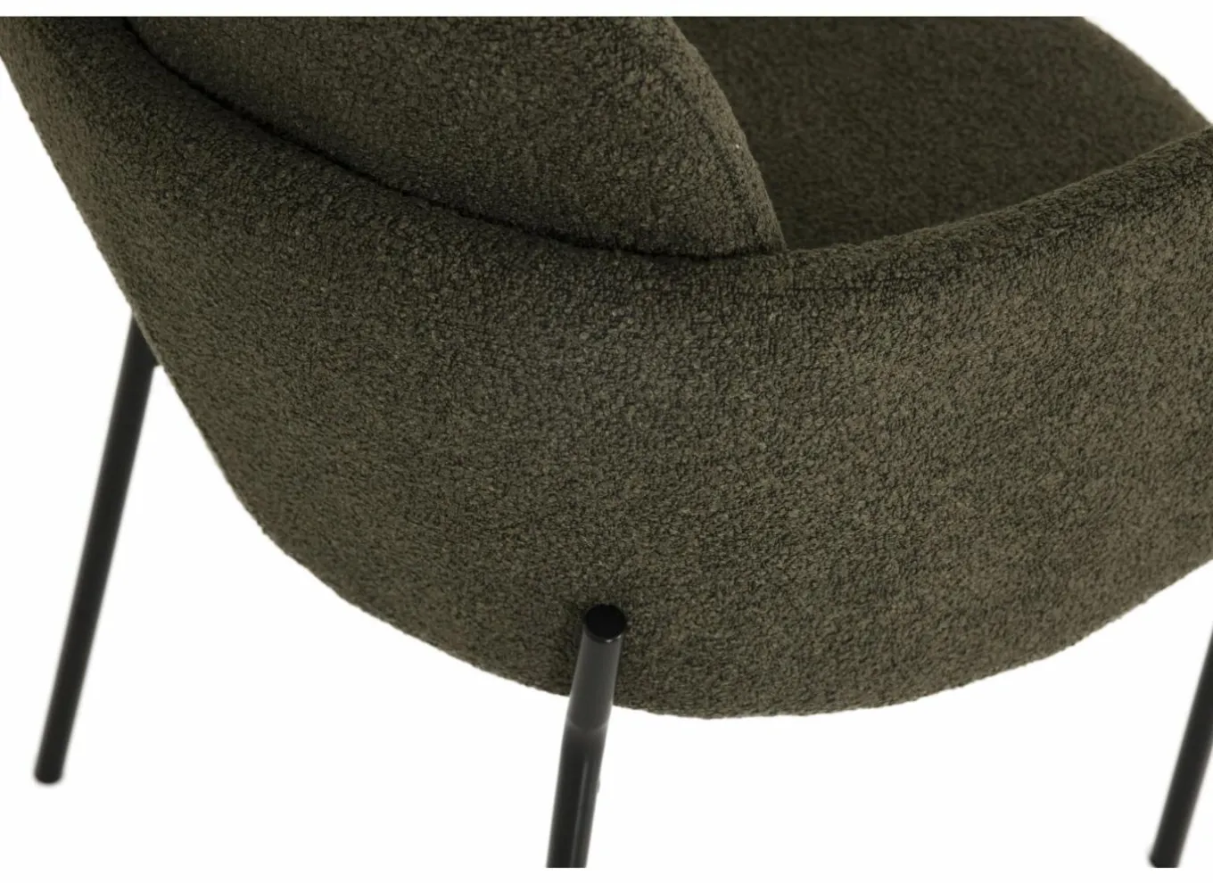 Eetkamerstoelen|Stoel Peak 63x61x84cm - bouclé - groen