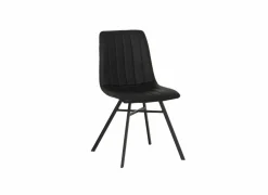 Eetkamerstoelen|Stoel S190 45,5x56x87,5cm - lederlook - zwart