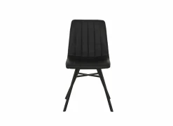 Eetkamerstoelen|Stoel S190 45,5x56x87,5cm - lederlook - zwart