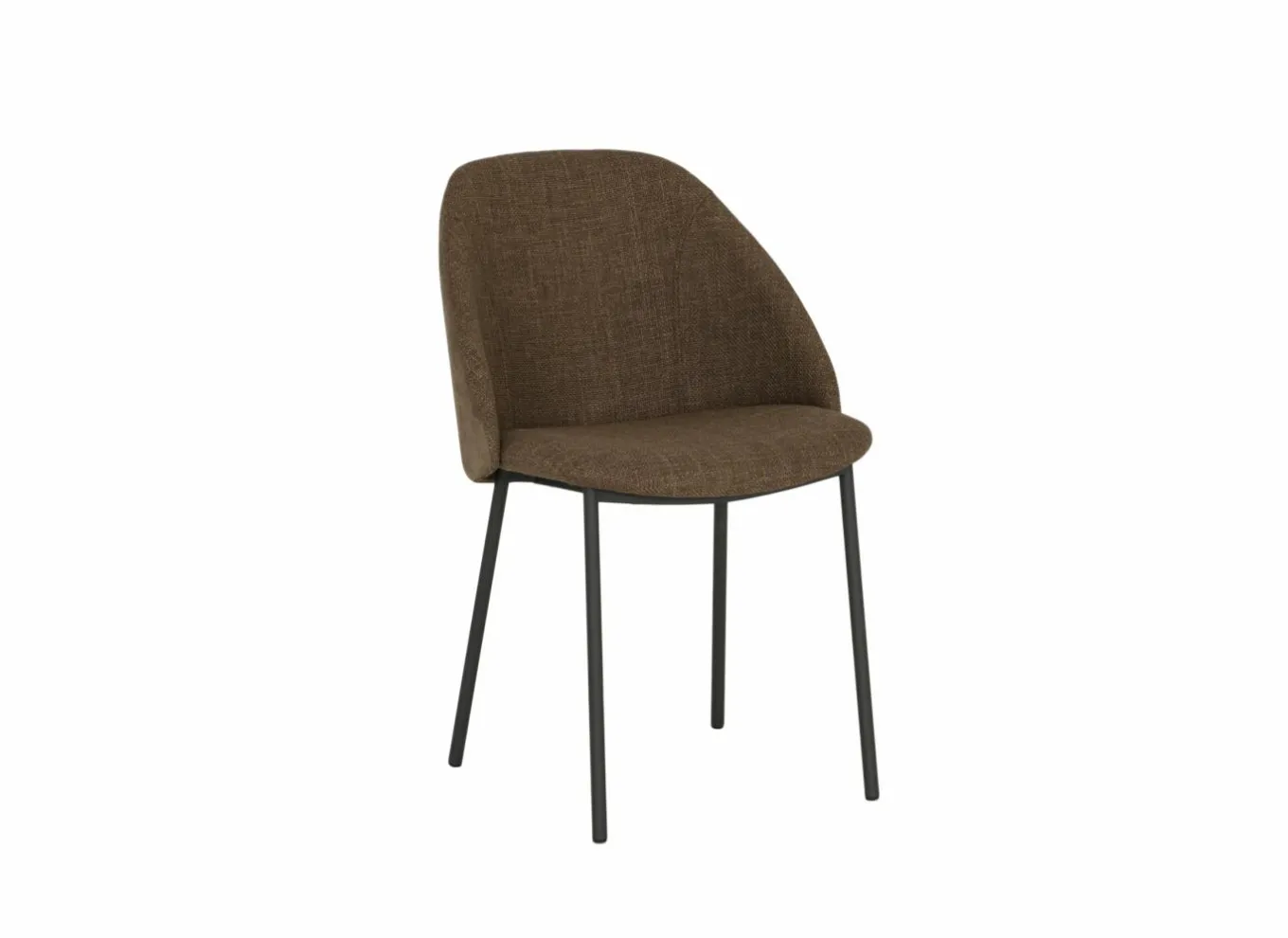 Eetkamerstoelen|Stoel Soda 54,50x60x82cm - stof - chocolade & nougat