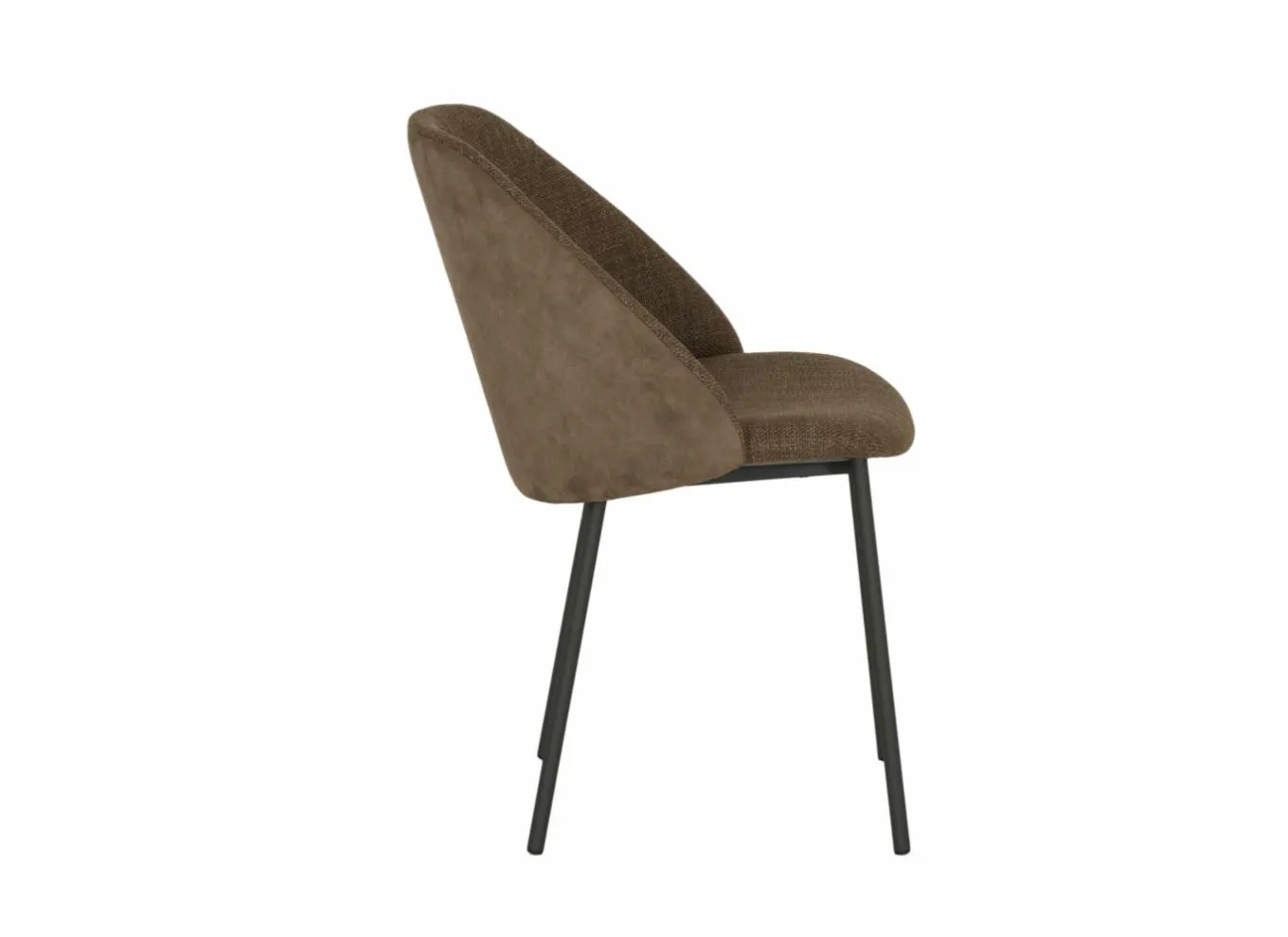 Eetkamerstoelen|Stoel Soda 54,50x60x82cm - stof - chocolade & nougat