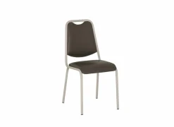 Perfecta Eetkamerstoelen|Stoel Sunny 44x54x89cm - lederlook - donker taupe