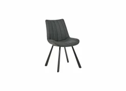 Eetkamerstoelen|Stoel 50x63x87cm - lederlook - antraciet