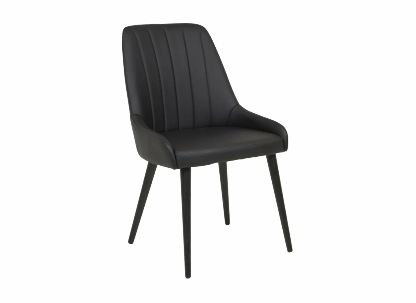 Bezoekersstoel|Eetkamerstoelen|Stoel 52,5x60x86cm - lederlook - zwart