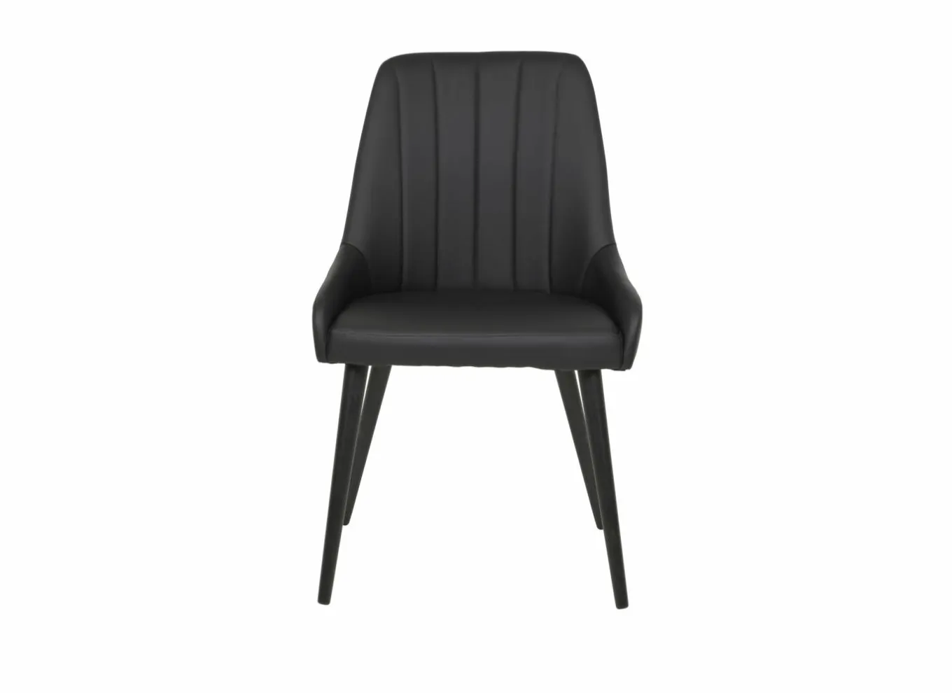 Bezoekersstoel|Eetkamerstoelen|Stoel 52,5x60x86cm - lederlook - zwart