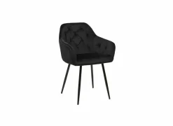 Eetkamerstoelen|Stoel 58x60x82cm - polyestervezel - zwart