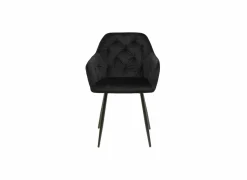 Eetkamerstoelen|Stoel 58x60x82cm - polyestervezel - zwart