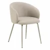 Stoel 55,5x55x79cm - stof - beige- Eetkamerstoelen